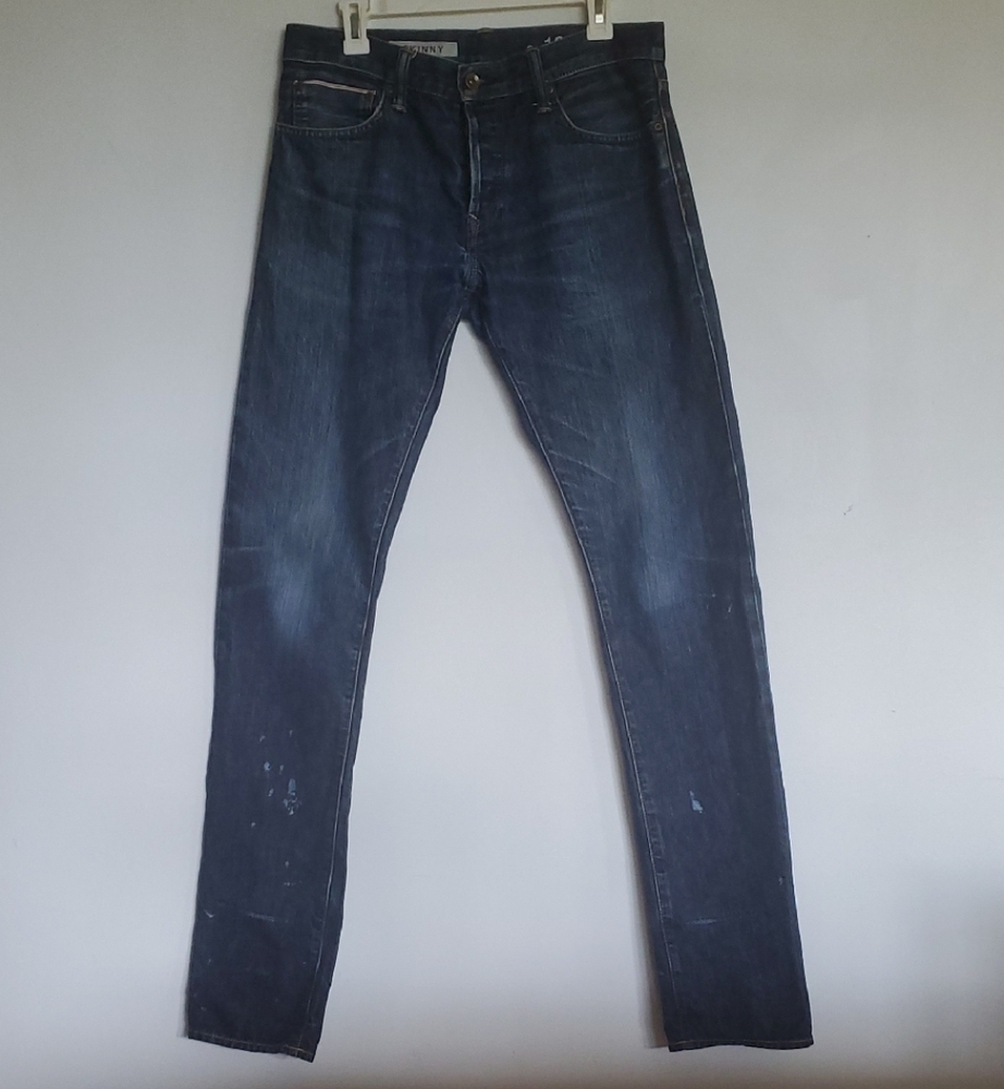 GAP 1969 Mens Distressed Selvedge Skinny Button Fly Jeans 32x36